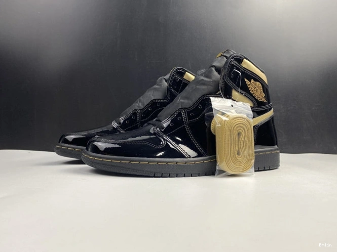 Bmlin shoes Retro 555088- 3771 Black Metallic Jordan1 Gold DailyWear 1015